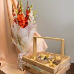 Dry Fruit Basket With Bouquet