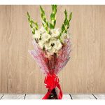12 White Glads Bouquet