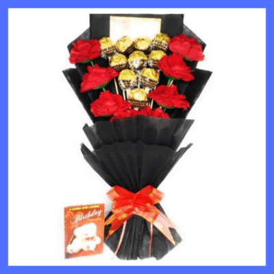 16 Frerro Rocher With 16 Roses