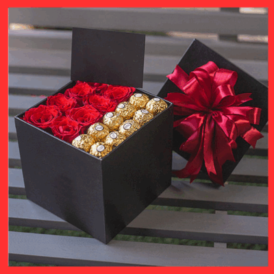 Roses Love Box With Frerro rocher