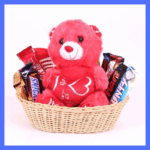 Chocolate and Teddy In Basket