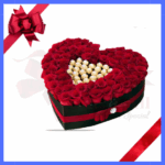 Heart Box Of Chocolate And Roses