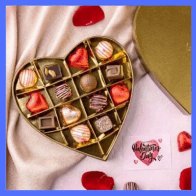 Gold Heart Chocolates Box from Lals