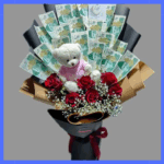 Cash Bouquet with Teddy Roses
