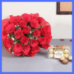 2 Dozen Roses With Frerro rocher