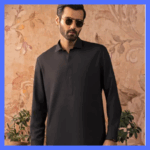 Junaid Jamshed Black Shalwar Kameez