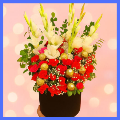 Send Roses & Rocher Gift