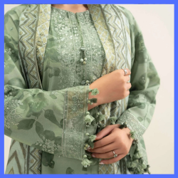 Send 3 Piece - Embroidered Cotton Viscose Suit