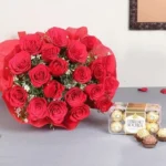 2 Dozen Roses with Ferrero Rocher Gift Combo Karachi