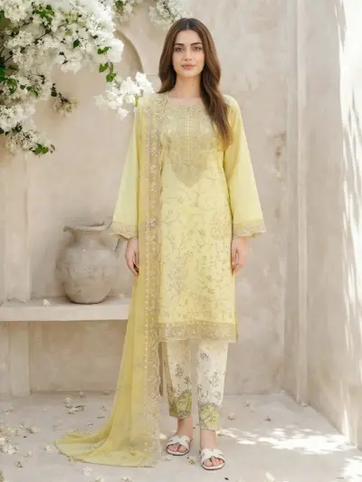 Send 3 Piece Lawn Suit- Embroidered (Unstitched)