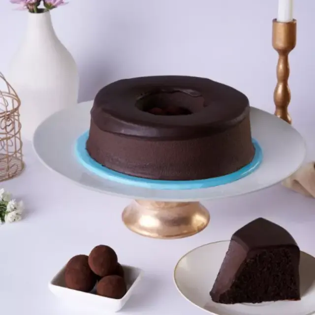 Chocolate Truffle Ring Cake 1.5lbs Chocolate Truffle Ring Cake by Pie In The Sky with Same-Day Cake Delivery in Karachi