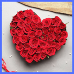 36 Herat Shape Box With Roses