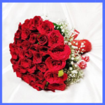 2 Dozen Red roses With Gipso