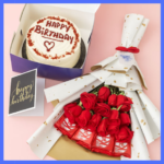 ROSES & RED VELVET CAKE Combo